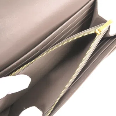 Pre-owned Celine Gray Leather Long Wallet (bi-fold) ()