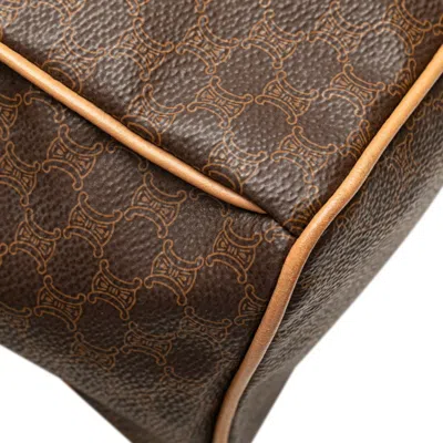 Pre-owned Celine Macadam Beige Brown Pvc Leather Backpack () In Multi