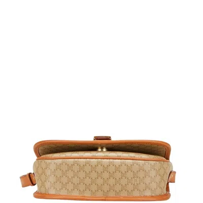 Pre-owned Celine Macadam Beige Brown Pvc Leather Shoulder Bag ()