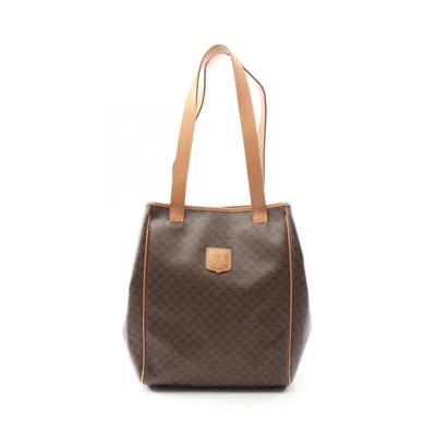 Pre-owned Celine Macadam Brown Coated Canvas Tote Bag ()