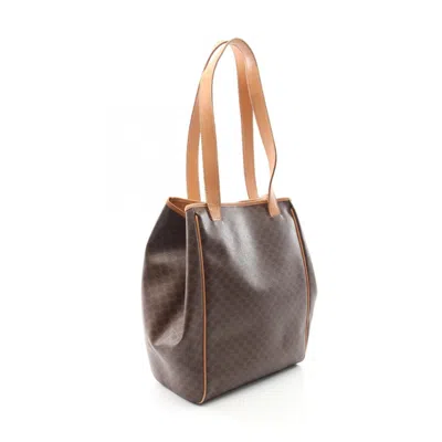 Pre-owned Celine Macadam Brown Coated Canvas Tote Bag ()