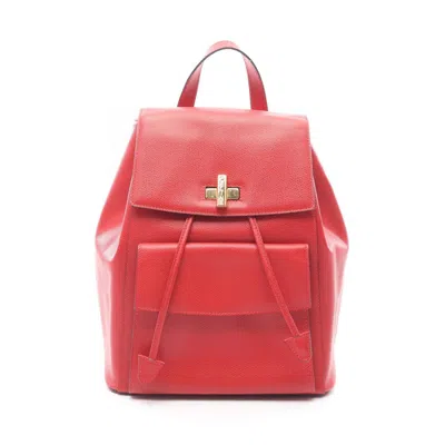 Pre-owned Celine Red Color Leather Backpack ()