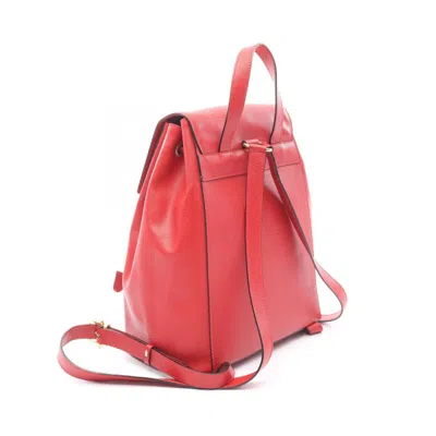 Pre-owned Celine Red Color Leather Backpack ()