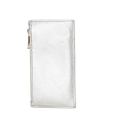 Pre-owned Celine Silver Leather Coin Purse/coin Case ()
