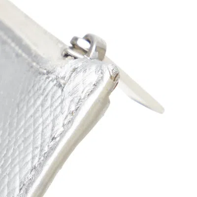 Pre-owned Celine Silver Leather Coin Purse/coin Case ()
