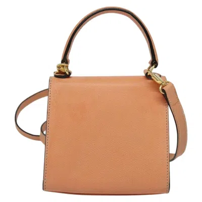 Pre-owned Celine Vintage Convertible Turnlock Top Handle Bag Leather Orange Leather Handbag ()