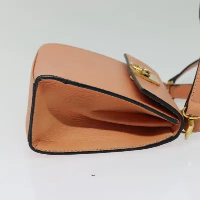 Pre-owned Celine Vintage Convertible Turnlock Top Handle Bag Leather Orange Leather Handbag ()