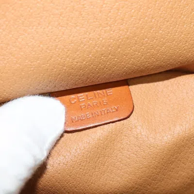 Pre-owned Celine Vintage Double Zip Vanity Case Macadam Coated Canvas Brown Canvas Handbag ()