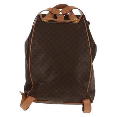 Pre-owned Celine Vintage Drawstring Flap Backpack Macadam Coated Canvas Brown Canvas Backpack Bag ()