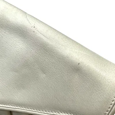 Pre-owned Celine White Leather Clutch Bag Shoulder Bag ()