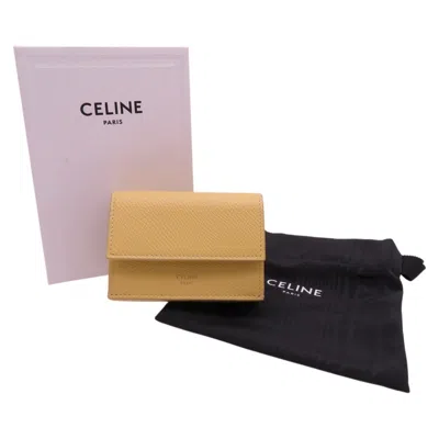 Pre-owned Celine Yellow Leather Wallet (tri-fold) ()