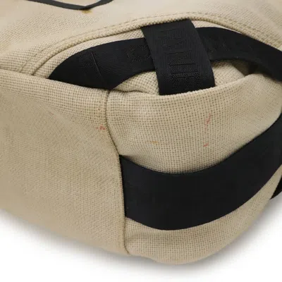 Pre-owned Chanel Beige Black Canvas Shoulder Bag () In Multi