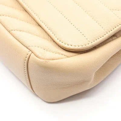Pre-owned Chanel Beige Leather Shoulder Bag () In Sand