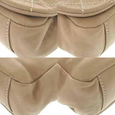 Pre-owned Chanel Beige Leather Shoulder Bag () In Sand