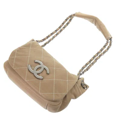 Pre-owned Chanel Beige Leather Shoulder Bag () In Sand