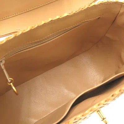 Pre-owned Chanel Beige Straw Leather Shoulder Bag () In Sand