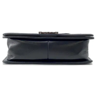 Pre-owned Chanel Black Leather Fur Shoulder Bag ()