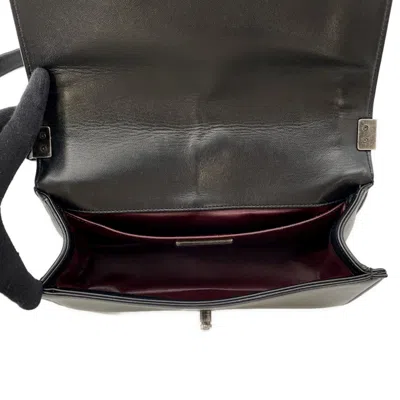 Pre-owned Chanel Black Leather Fur Shoulder Bag ()