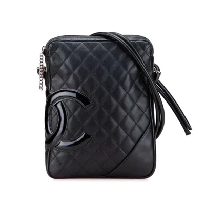 Pre-owned Chanel Black Patent Leather Leather Shoulder Bag ()
