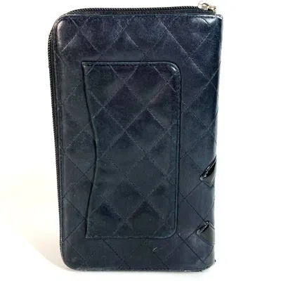 Pre-owned Chanel Black White Cambon Ligne Long Wallet (bi-fold) () In Multi
