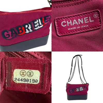 Pre-owned Chanel Bordeaux Navy Wool Leather Shoulder Bag ()