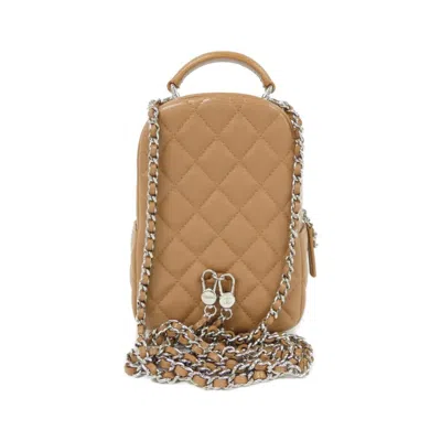Pre-owned Chanel Dark Beige Grained Calfskin Backpack () In Brown