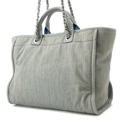 Pre-owned Chanel Denim Light Blue Denim Pouch Tote Bag ()