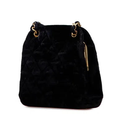 Pre-owned Chanel Matelasse Navy Suede Tote Bag () In Blue