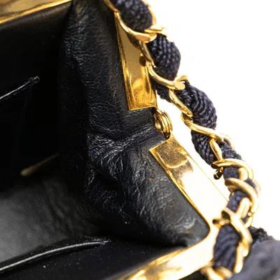 Pre-owned Chanel Matelasse Navy Suede Tote Bag () In Blue