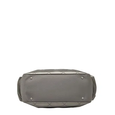 Pre-owned Chanel Paris Biarritz Gray Ivory Pvc Canvas Tote Bag ()