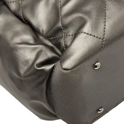 Pre-owned Chanel Paris Biarritz Gray Ivory Pvc Canvas Tote Bag ()