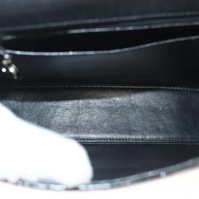 Pre-owned Chanel Vintage Id Bracelet Flap Bag Quilted Patent Black Patent_leather Handbag ()