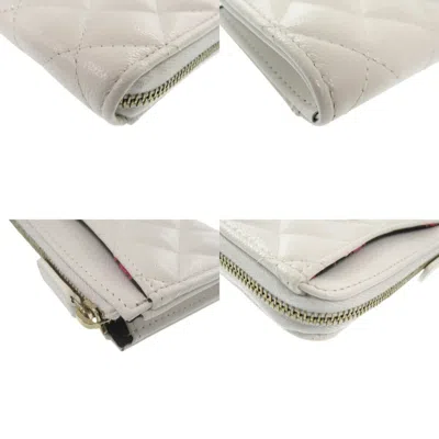 Pre-owned Chanel White Grained Calfskin Coin Purse/coin Case ()