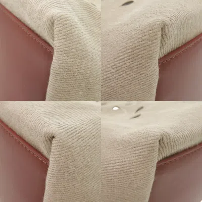 Pre-owned Chloé Beige Brown Linen Leather Pouch Tote Bag () In Multi