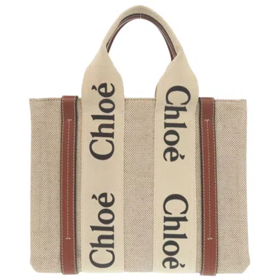Pre-owned Chloé Beige Cotton Leather Handbag Tote Bag () In Sand