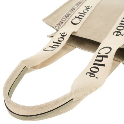 Pre-owned Chloé Beige Leather Canvas Shoulder Bag Tote Bag () In Sand