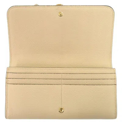 Pre-owned Chloé Beige Leather Long Wallet (bi-fold) () In Sand