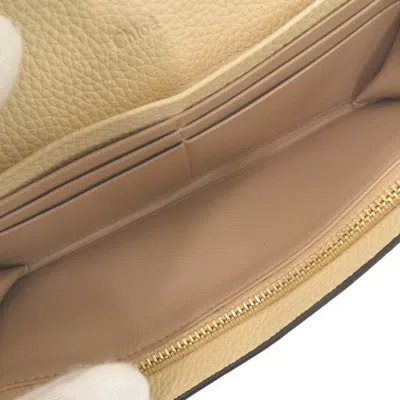 Pre-owned Chloé Beige Leather Long Wallet (bi-fold) () In Sand
