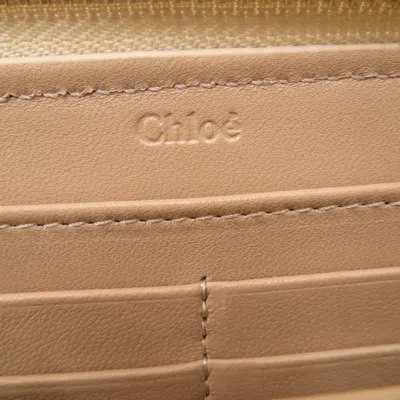 Pre-owned Chloé Beige Leather Wallet (bi-fold) () In Sand