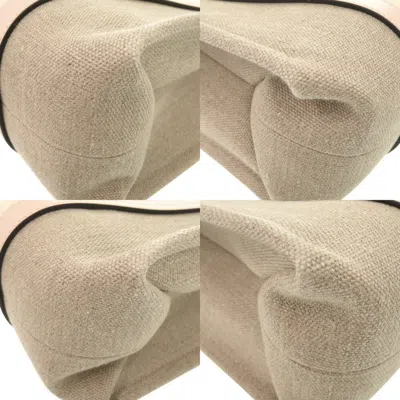 Pre-owned Chloé Beige Pink Leather Linen Handbag Tote Bag () In Multi
