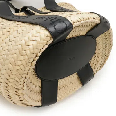 Pre-owned Chloé Black Raffia Leather Basket Shoulder Bag Tote Bag ()