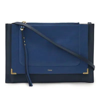 Pre-owned Chloé Blue Navy Leather Shoulder Bag Sling Bag ()