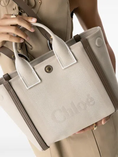 Chloé Women's Carry Small Canvas Tote Bag In Sand