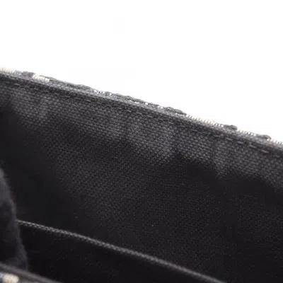 Pre-owned Dior Christian  Beige Black Navy Canvas Leather Shoulder Bag ()