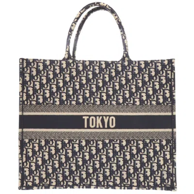 Pre-owned Dior Christian  Beige Navy Canvas Tote Bag () In Multi