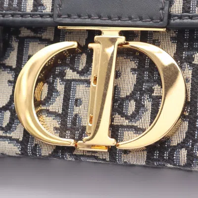 Pre-owned Dior Christian  Beige Black Navy Canvas Leather Shoulder Bag ()