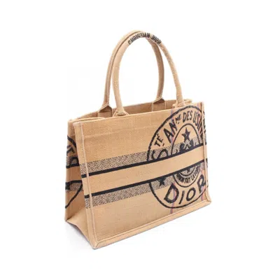 Pre-owned Dior Christian  Black Brown Multi-color Raffia Tote Bag ()