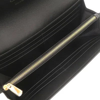 Pre-owned Dior Christian  Black Leather Long Wallet (bi-fold) ()
