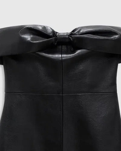 Anine Bing Colleen Mini Dress Recycled Leather In Black