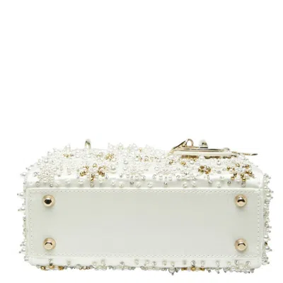 Pre-owned Dior Christian  Lady  White Silk Handbag Shoulder Bag ()